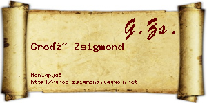 Groó Zsigmond névjegykártya